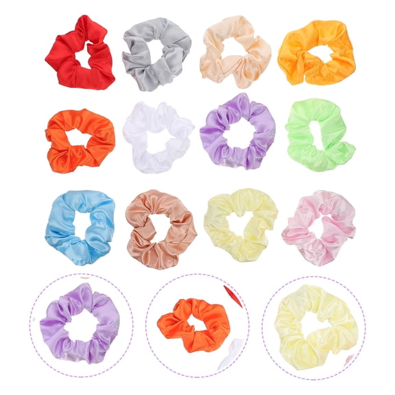 Tineasur 12Pcs LED Ponytail Hair Ties Hair Ropes with Elastic Polyester in Assorted Colors