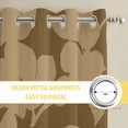 thumbnail image 6 of Brown Floral Silhouette Kitchen Curtains Window Panels, Spring Farmhouse Vintage Flowers Insulated Window Treatment Curtain, Grommet Curtains for Bedroom/Living Room/Bathroom, 2 Piece 27.5"Wx39"L, 6 of 8