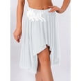 thumbnail image 3 of TiaoBug Women's Chiffon Applique Lyrical Ballet Dance Skirts High Low Mesh Midi Skirt Briefs Dancewear White S, 3 of 7