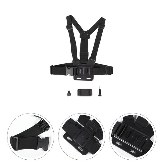 HEATSHAKING Mountaineering Camera Chest Harness Black 1 Set Polyester