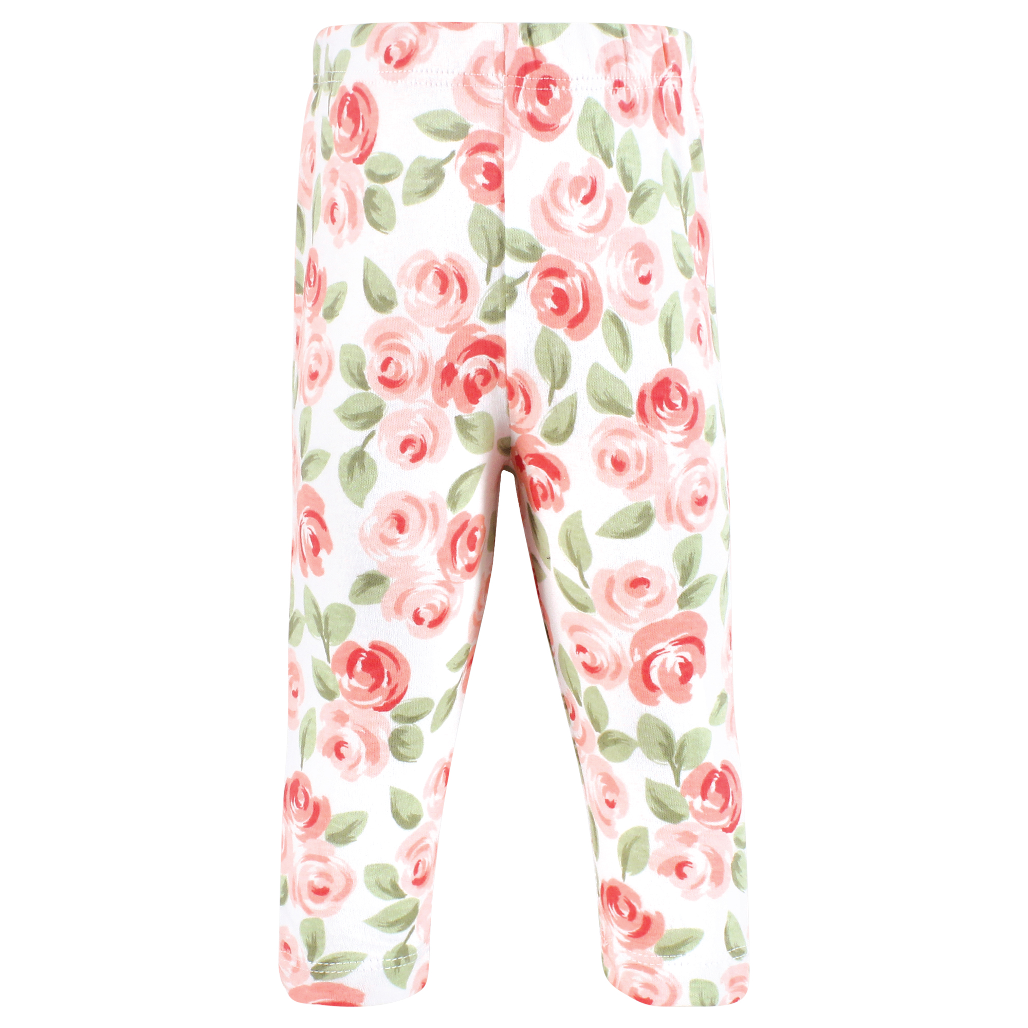Hudson Baby Girls Cotton Pants and Leggings, Coral Floral, 3T