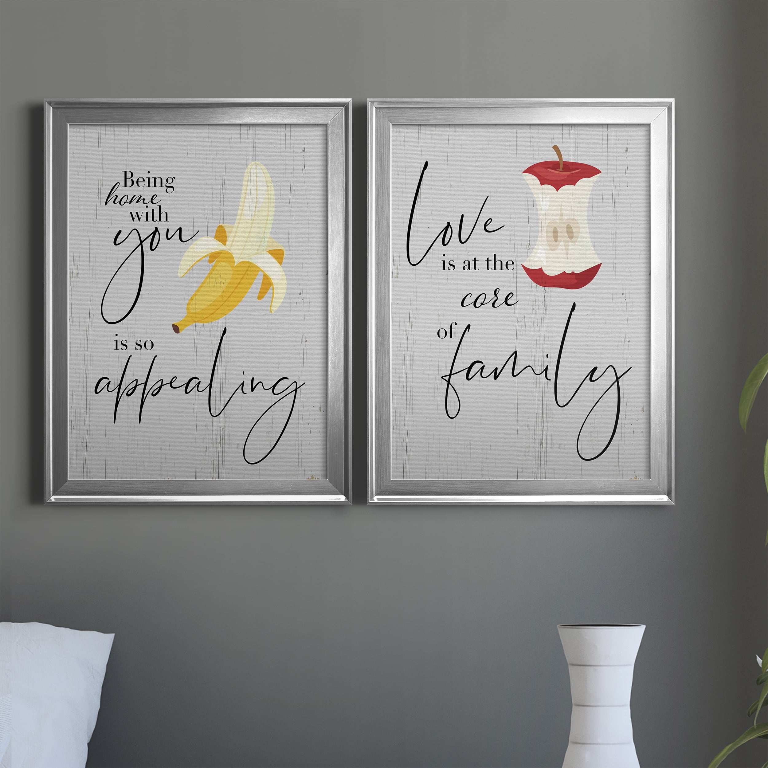 2 Piece Set So Appealing Premium Framed Canvas - Ready to Hang - 22.5 x 30.5 Each - Silver Frame