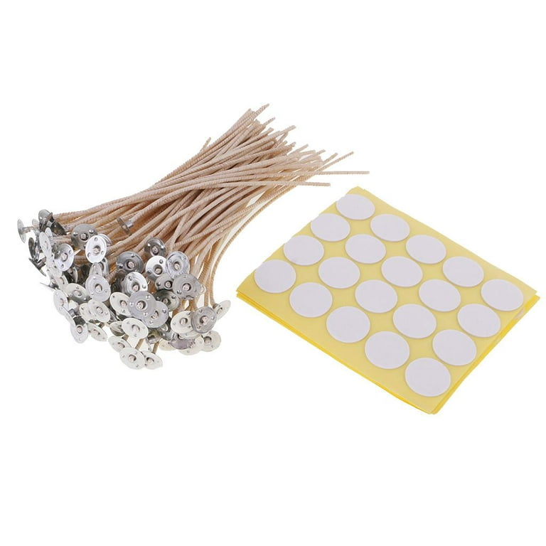 Buy 100 Pieces Candle Wicks with Candle Wick Stickers,20pcs Candle Wick  Sustainer and 104pcs Candle Warning Stickers for Candle Making Candle DIY  (8inch Yellow Labels) Online at desertcartNorway