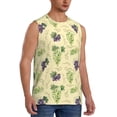 thumbnail image 2 of Balery Green And Purple Grapes Camisetas sin mangas para hombre, absorbe la humedad y protege contra el mal olor.-X-Large, 2 of 7