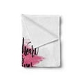 thumbnail image 2 of Love Soft Flannel Fleece Blanket, My Heart is Wherever You are Romantic Valentines Day Words Ink Style Calligraphy, Cozy Plush for Indoor and Outdoor Use, 50" x 60", Pink Black White, by Ambesonne, 2 of 5