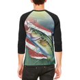 thumbnail image 2 of 4th of July Always Be Yourself American Fishing Mens Raglan T Shirt, 2 of 2