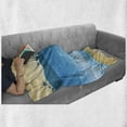 thumbnail image 6 of Beach Soft Flannel Fleece Throw Blanket, Summer Vibes Girl near the Sea Shore Ocean Palms Waves Sunny Art Print, Cozy Plush for Indoor and Outdoor Use, 50" x 70", Slate Blue Sky Blue, by Ambesonne, 6 of 6