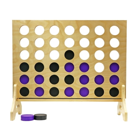 Tailgating Pros Premium Giant Four in a Row with Carrying Case - Jumbo Oversized Outdoor Yard Game - Connect Multiple Pucks in a Row to Win - Many Puck Colors Available!