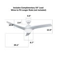 thumbnail image 2 of 52" LED Light w/ Ceiling Fan White Finish with 3 White Color Reversible Blades (Full Remote Included), 2 of 9