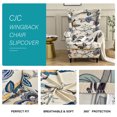 thumbnail image 2 of TOPCHANCES 2-Piece Wingback Chair Cover, Stretch Armchair Slipcover Wing Chair Sofa Covers, Beige Floral, 2 of 7
