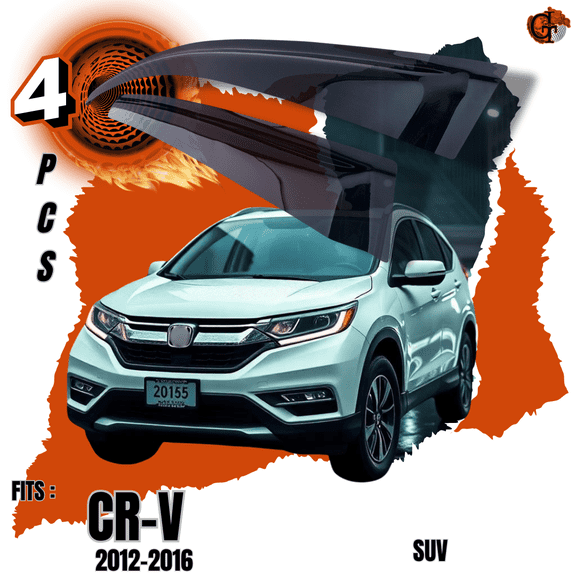 Fits 2012-2016 Honda CR-V | Out-Channel Auto-Visor Side Window Rain Deflectors | Tinted Black