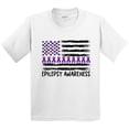 thumbnail image 3 of Inktastic Epilepsy Awareness Purple Ribbons and Flag Youth T-Shirt, 3 of 5