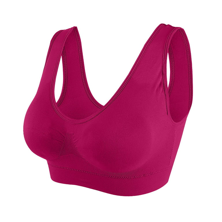 Eashery Women Bras Push Up Vest Breathable Womens Bra Hot Pink 4XL