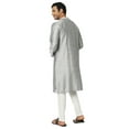 thumbnail image 4 of In-Sattva Men's Festive Rich Embellished Handcrafted Knee-Length Kurta Tunic; Silver Grey; SM, 4 of 6