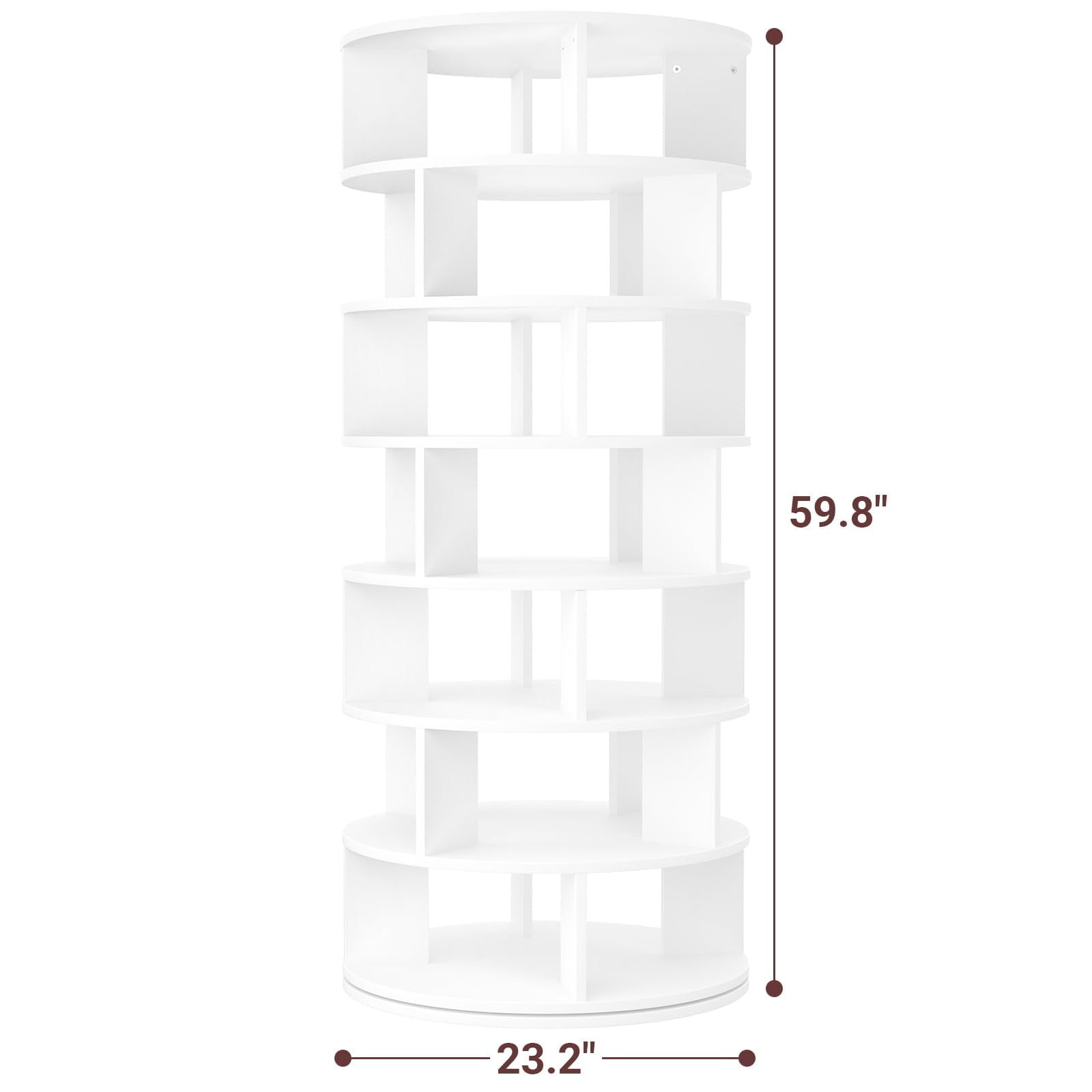 Aheaplus Rotating Shoe Rack Tower, 7-Tier Spinning Shoe Rack 360 Revolving Shoe Rack Organizer for Closet, Display Round Storage Carousel Shoes Closet Organization, White