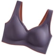 thumbnail image 3 of Sujetador sin costuras Sport Yoga Running Hacer subir Vest Underwire Soft Sleep Ropa interior de mujer, Gris Morado, XL seitruly  AP001300-19B, 3 of 7
