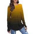 thumbnail image 5 of Kaemgyyd Tops for Women Trendy Gradient Long Sleeve Tunic Tee Casual Oversized Crew Neck Shirts with Thumb Holes, 5 of 5