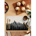 thumbnail image 2 of Placemats Set of 6, Watercolor Forest Bird Dark Gray on Burlap Kitchen Table Placemats,Non Slip Washable Dining Table Mats Set for Wedding Holiday Party Decoration, 2 of 6