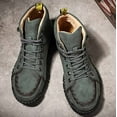 thumbnail image 5 of Men's Ankle Boots High Top Leather Shoes Stylish Breathable Casual Short Boots for Everyday Wear, 5 of 9