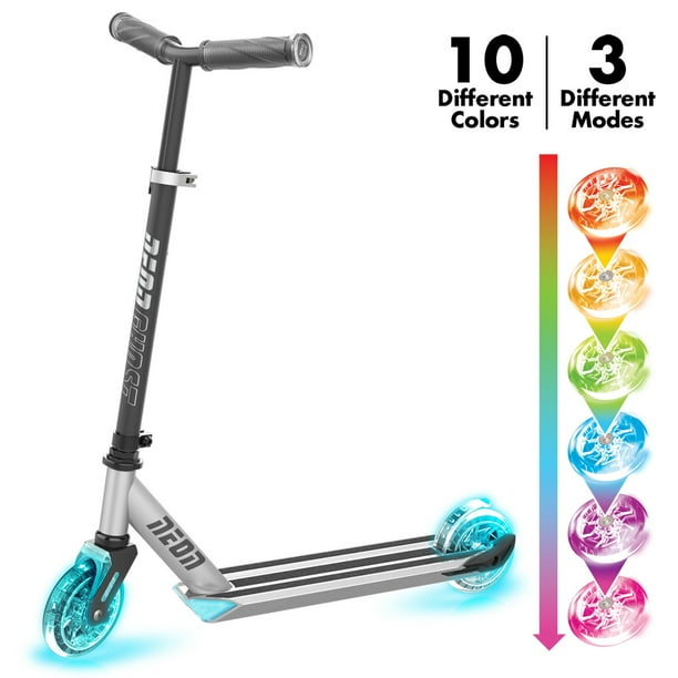 Neon Ghost Led Scooter Kids Kick Scooter With Dynamic Lights For Girls And Boys Age 5 9 Years Walmart Walmart 