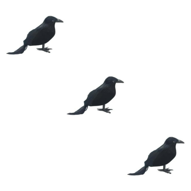 serony Resin Realistic Halloween Crow Ornament Spookiness Of Home Decor With High Simulation And Clear Straight crow 3Set