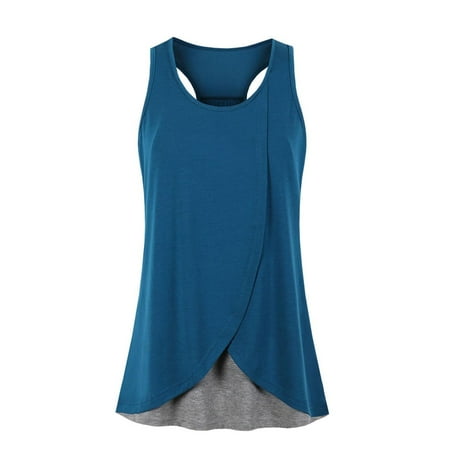 

asdoklhq Maternity Clothes for Women Clearance Pregnant Women Maternity Clothes For Breastfeeding Sleeveless Vest Tops T-shirt