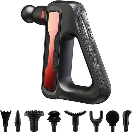Deep Percussion Relaxing 8 Head Therapy Deep Tissue 32 Speed Massage Gun Body Muscle Massager Vibration RED