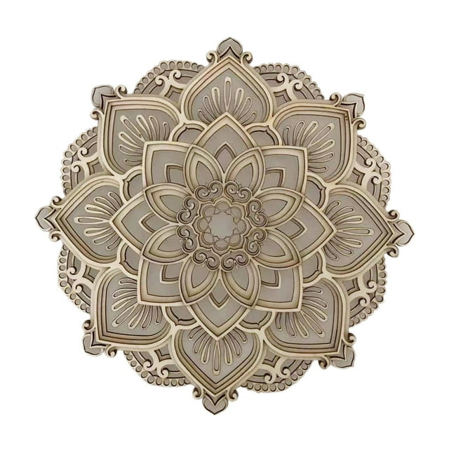 Luz de noche Mandala Yinane Decoración de pared brillante para habitación de Yoga sala de madera