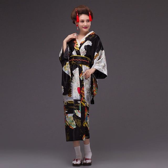 Traje antiguo estilo kimono para dama, ropa de cocina, guión, kimono de talla grande