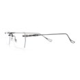 thumbnail image 6 of Rimless Rectangle Celtic Cross Luxury Fashion Blue Light Filter Clear Lens Eyeglasses Gunmetal, 6 of 8