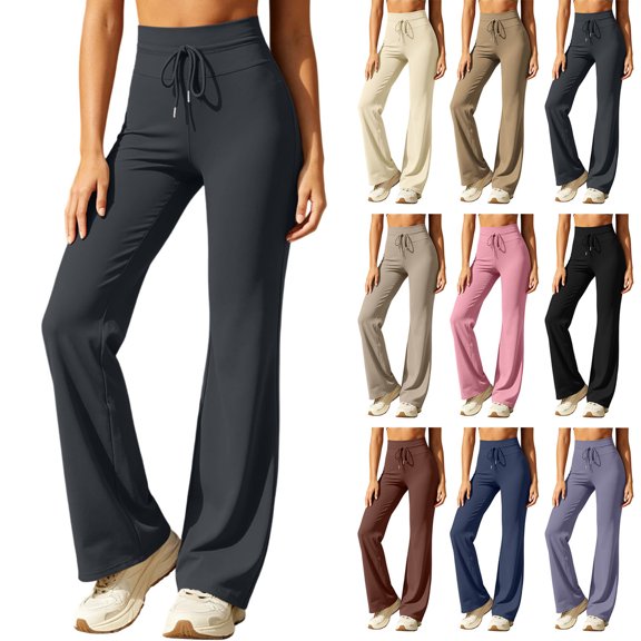 Yoga Pants for Women Wide Leg Pants with Pockets High Waist Stretch Dress Casual Sweatpants Casual Flowy Trousers