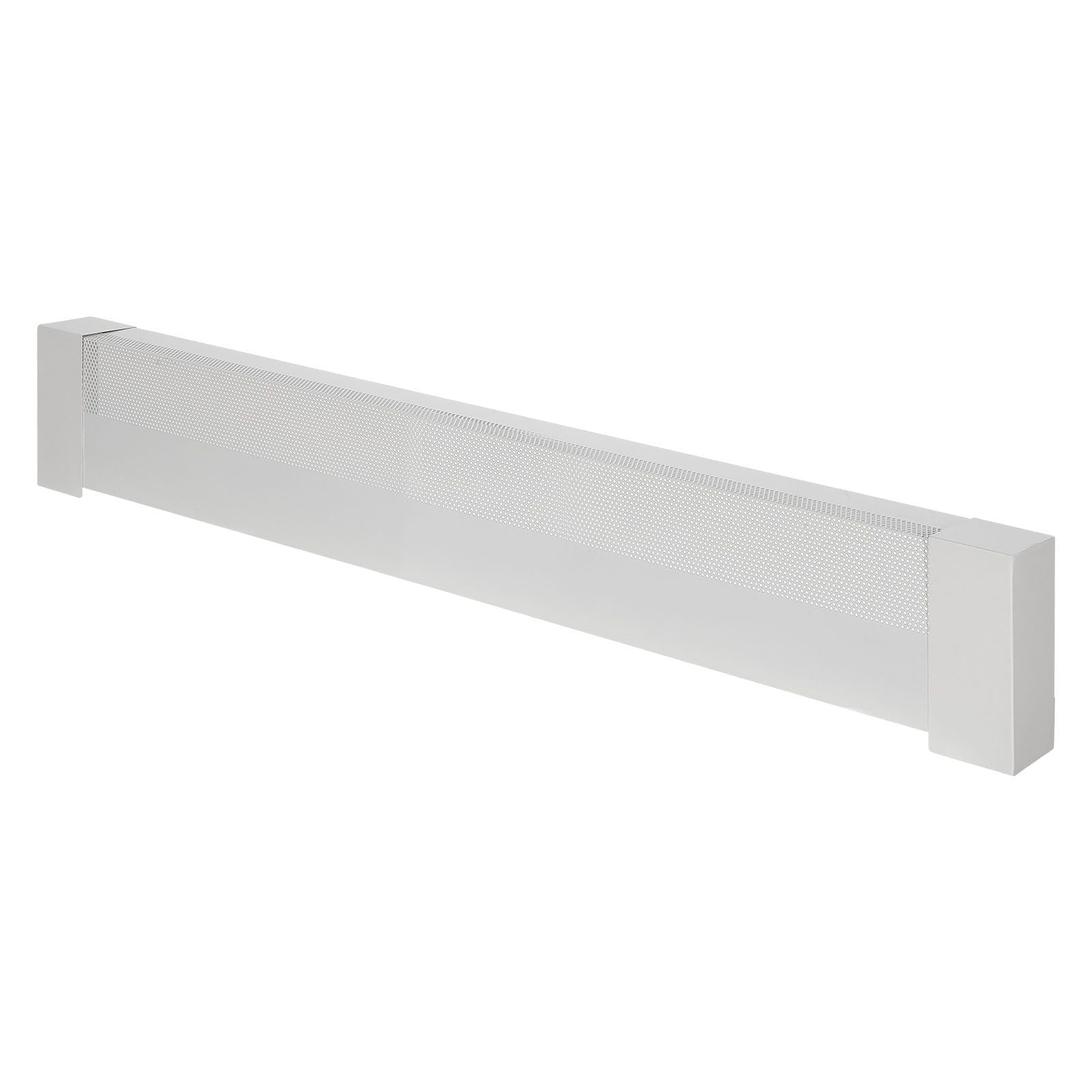 4ft Baseboard Heater Cover Replacement, Powder-Coated Steel, Ventilation Openings, Easy Installation, White Finish for Home Heating Upgrade