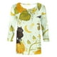 thumbnail image 4 of Camiseta holgada estampada a la moda para mujer, blusa de manga 3/4 de longitud media, Tops informales con cuello redondo Fridja  fjkfkj1275, 4 of 5