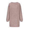 thumbnail image 4 of Ashirexll Womens Fall Dresses, Long Sleeve Dress for Women, Ladies' Mid-Length Casual Dresses Long Sleeve Round Neck Loose Plush Dress, 4 of 6