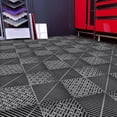 thumbnail image 4 of Big Floors RaceDeck Garage Floor Tiles, Interlocking Garage Flooring, Free-Flow Self-Draining Non-Slip Heavy-Duty Copolymer, Easy Install (Graphite, 40 Pack of 15 x 15" Tiles), 4 of 9