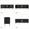 thumbnail image 3 of HLR 63''Modern Black TV Stand for 65/70/75 inch TV, Entertainment Center with Storage Cabinet, Mid CenturyTV Console,Embossed Pattern TV Stand, TV Media Console for Living Room, Bedroom, 3 of 14