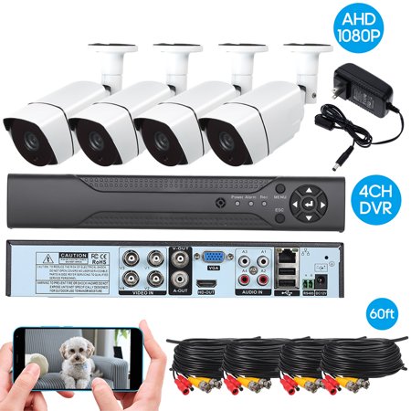 4CH Camera System Full 1080P Video DVR Recorder with 4 * 1080P Indoor ...