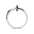 thumbnail image 3 of Sterling Silver Womens Round Black Color Enhanced Diamond Cross Infinity Ring 1/10 Cttw, 3 of 4