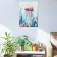 thumbnail image 5 of GooTPa Watercolor Jellyfish Canvas Wall Art, Canvas Prints Wall Art for Living Room Bathroom Bedroom Office, Art Print Painting for Home Decorations - 12x16in, 5 of 5