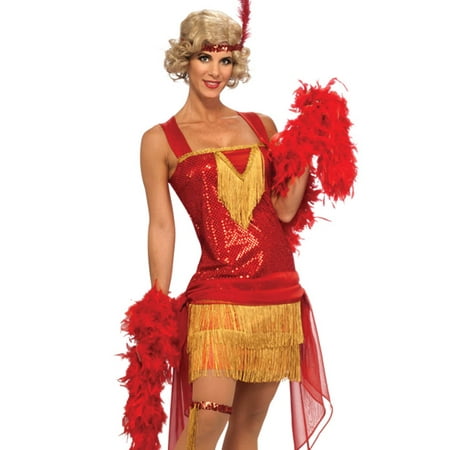 Sexy Red Retro Cotton Club Flapper Girl Beauty Adult Halloween Costume-Std