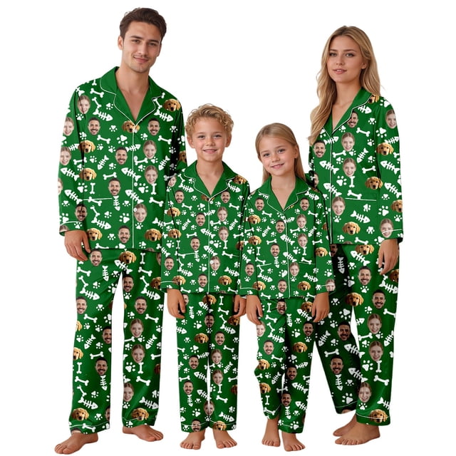 Ensemble de Pyjamas Assortis pour la Famille pour Parents et Enfants – Tenue de Pyjama Douillette pour Se Détendre et des Nuits de Rapprochement Confort Personnalisable pour la Maison