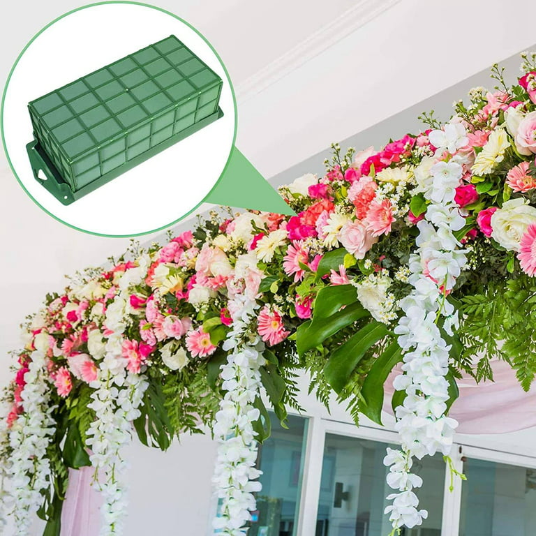 YOMUME Floral Foam Cage 2 Pieces, Flower Cage Holder with Floral Foam for  Fresh Flower Arrangement and Artificial Flowers, Dry Floral Foam Blocks for