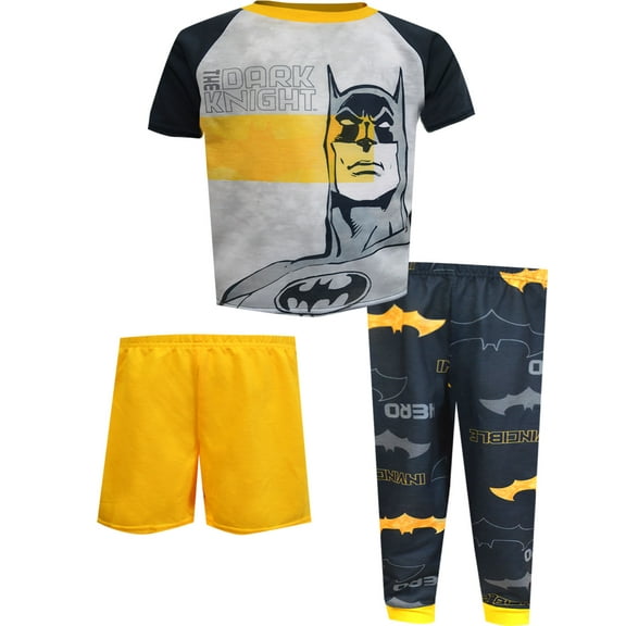 Batman The Dark Knight 3-Piece Boys Pajama Set-Size 4