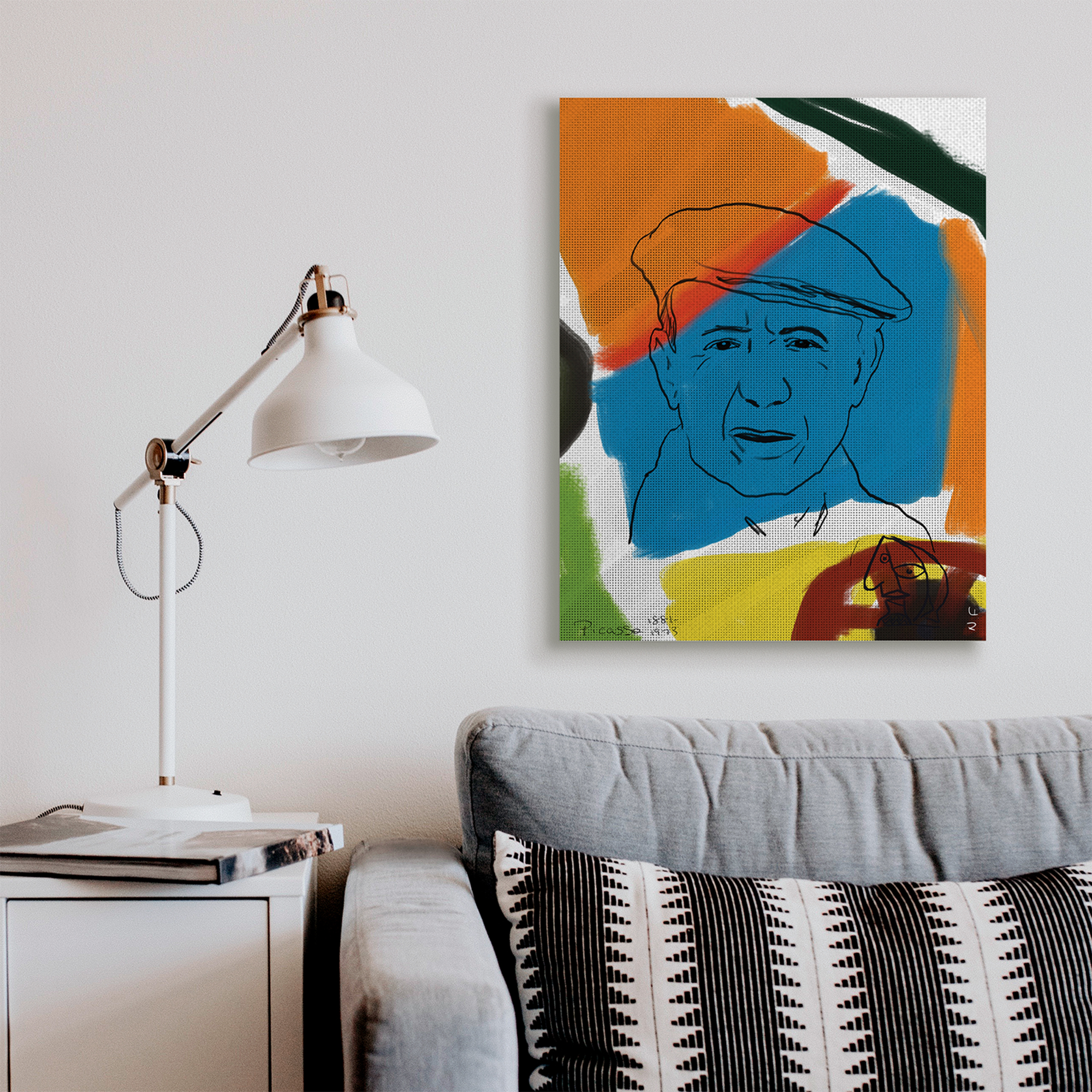 Stupell Industries Modern Picasso Portrait Vibrant Abstract Shapes Abstract Painting Gallery Wrapped Canvas Art Print Wall Art, 30 x 40