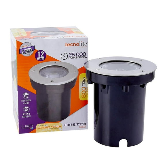 Lámpara Piso LED Tecnolite Empotrable Exterior 12 W Cálida plateado