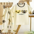 thumbnail image 2 of Toddler Outfits Girls Toddler Girls Pajamas Koala Cartoon Print Short Sleeve Tops Shorts 2Pc Sets Toddler Clothes Girls Beige 5 Years-6 Years, 2 of 3