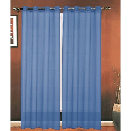 Elegant Comfort Luxury 2 Piece Grommet Sheer Panel Curtain