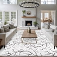 thumbnail image 3 of Rectangle Area Rugs 8 x 10 Ft, Black White Branches Non-Slip Residential Carpet, Vintage Art Farmhouse Indoor Crawling Mats Runner Rugs for Living Room/Dining Room/Bedroom, 3 of 8