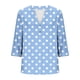 thumbnail image 5 of mfyjkho Tops Para Mujer, Blusa Informal Con Cuello En V Y Mangas 3/4 Para Mujer, Talla Grande, Estampada, Moderna Y Cómoda. Tops Y Blusas Para Mujer Xxl, 5 of 5