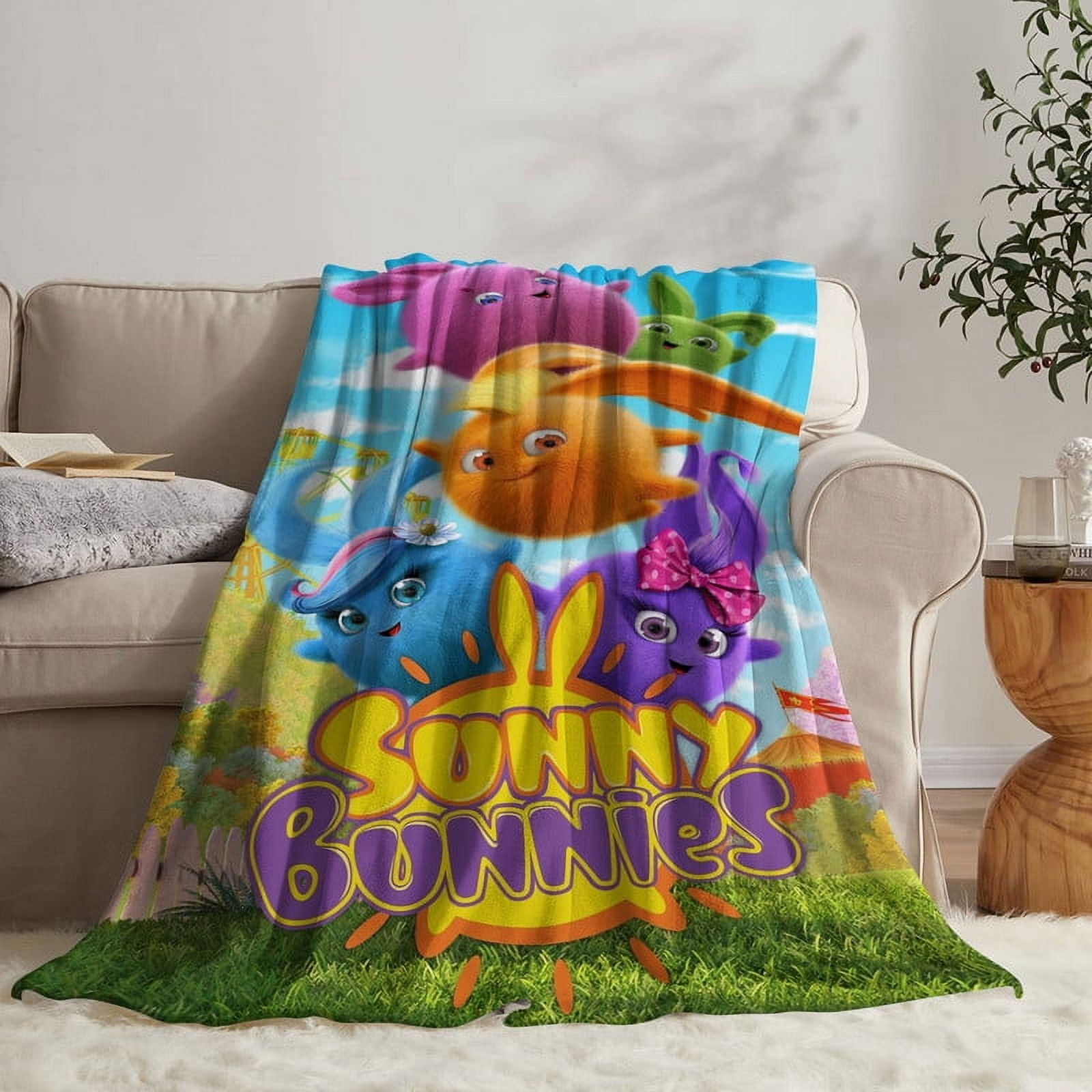 Sunny Bunnies Throw Blanket Gifts for Fans Lover Girls Boys Women Present Hoodie Him Bed 30"x40"
